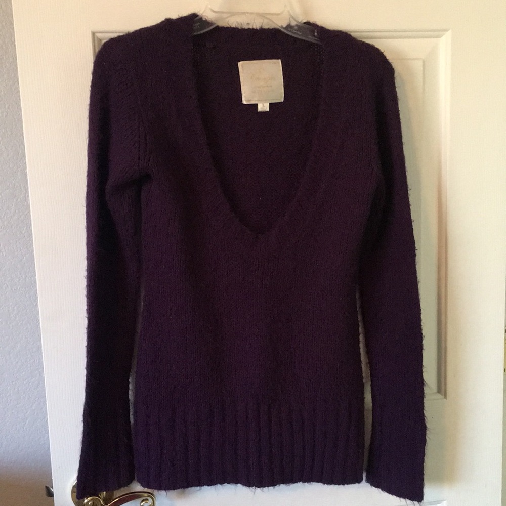 Dark purple scoop neck sweater
